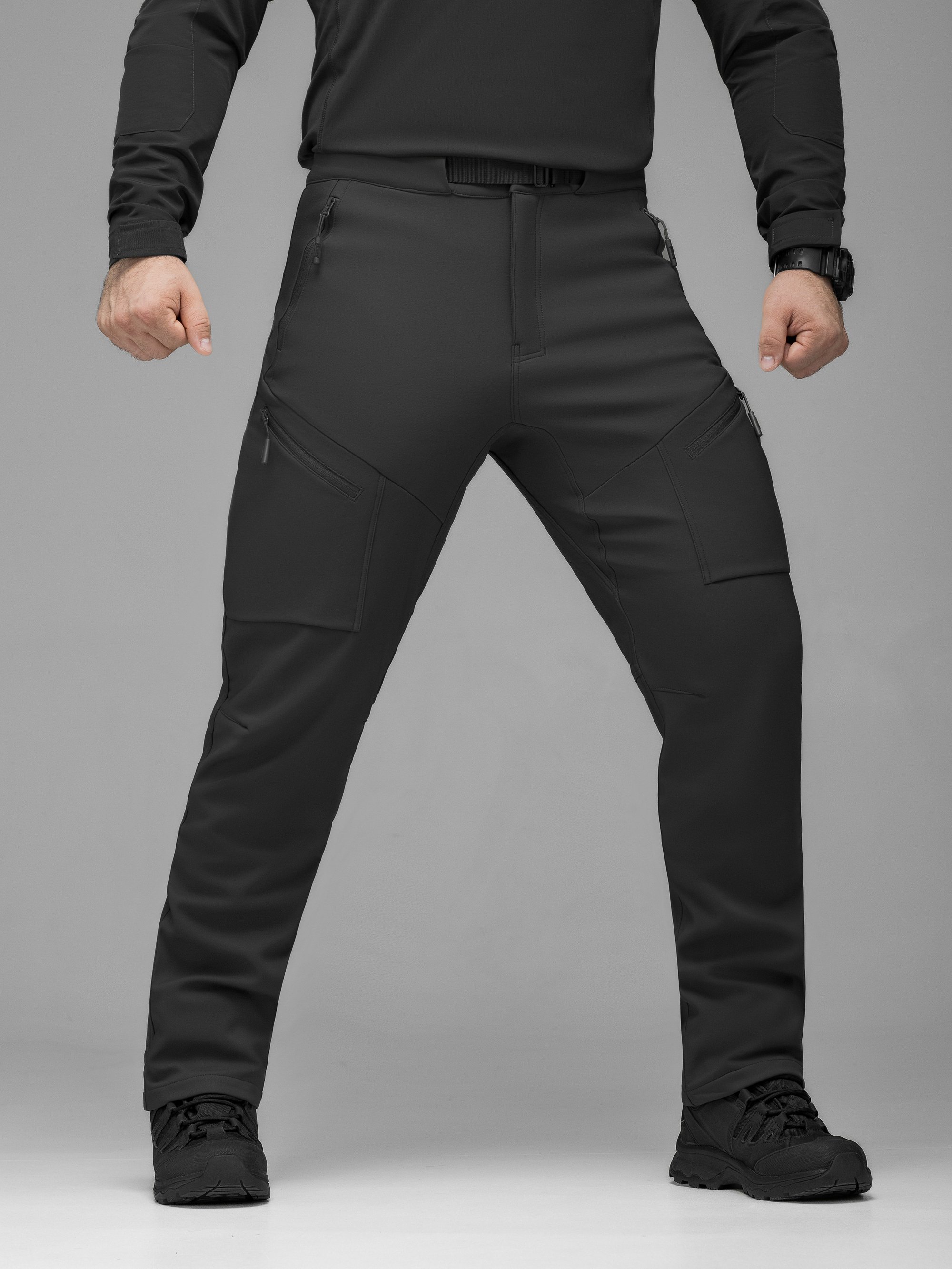 Брюки карго тактичні Softshell BEZET Techwear чорний - Фото 4