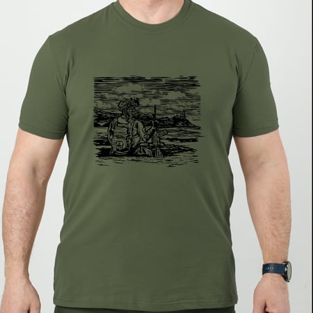 Футболка стрейч з малюнком №10 RMilitary Олива