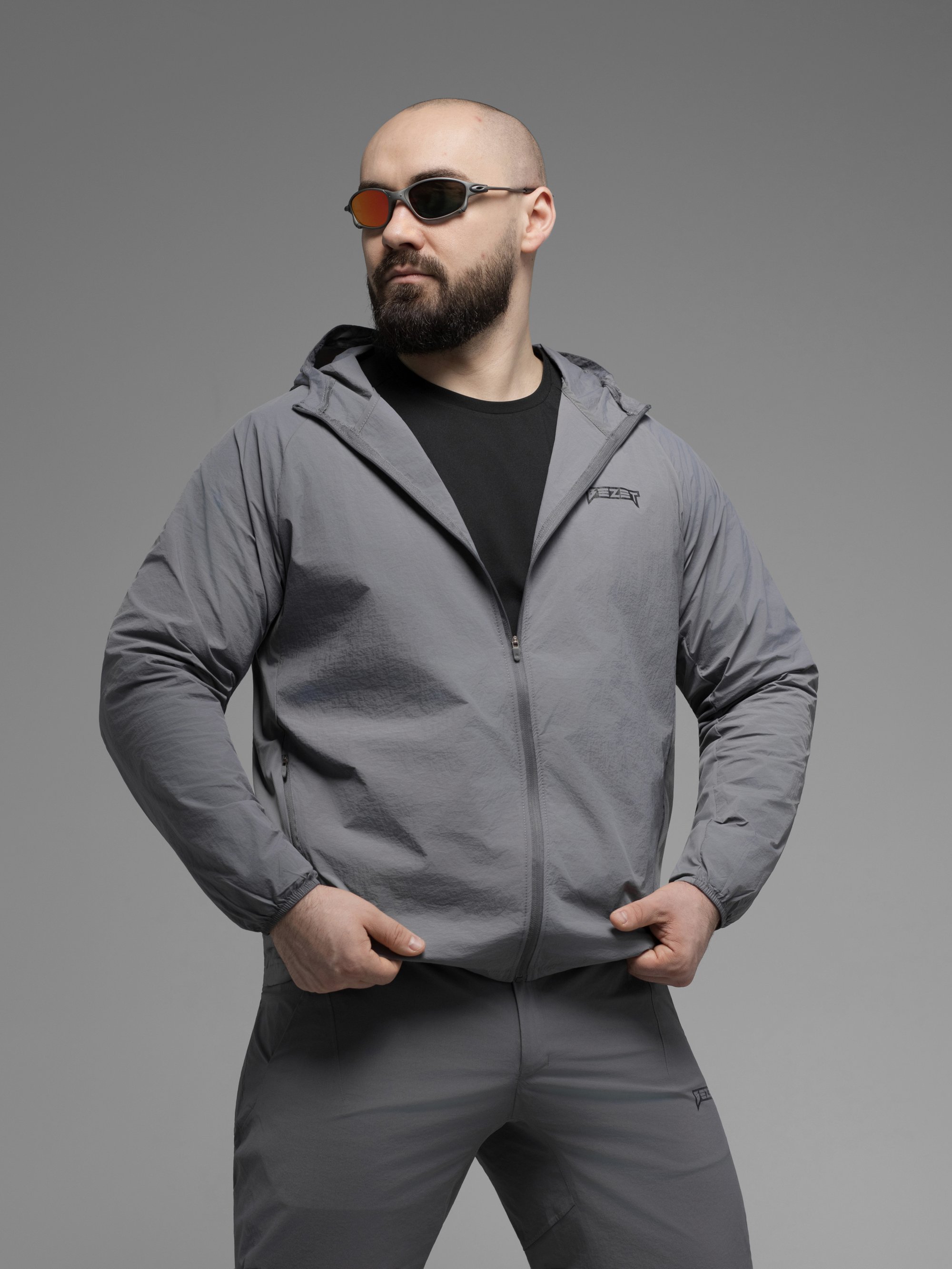 Куртка вітрівка BEZET Solguard UV 100 сірий - Фото 9