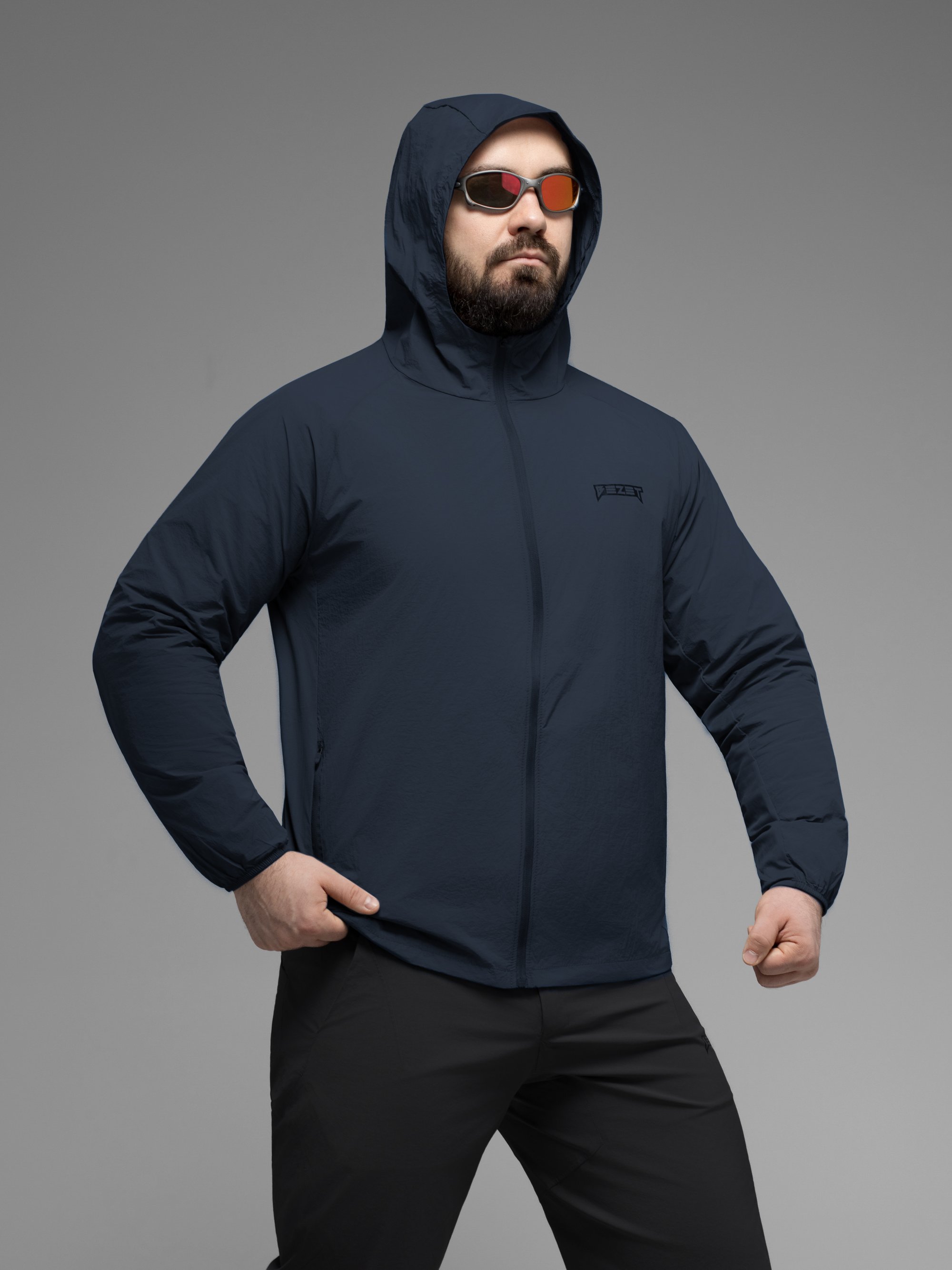 Куртка вітрівка BEZET Solguard UV 100 синій - Фото 12