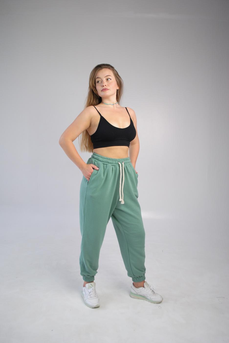 Спортивні штани утеплені жіночі ментол Hi mate