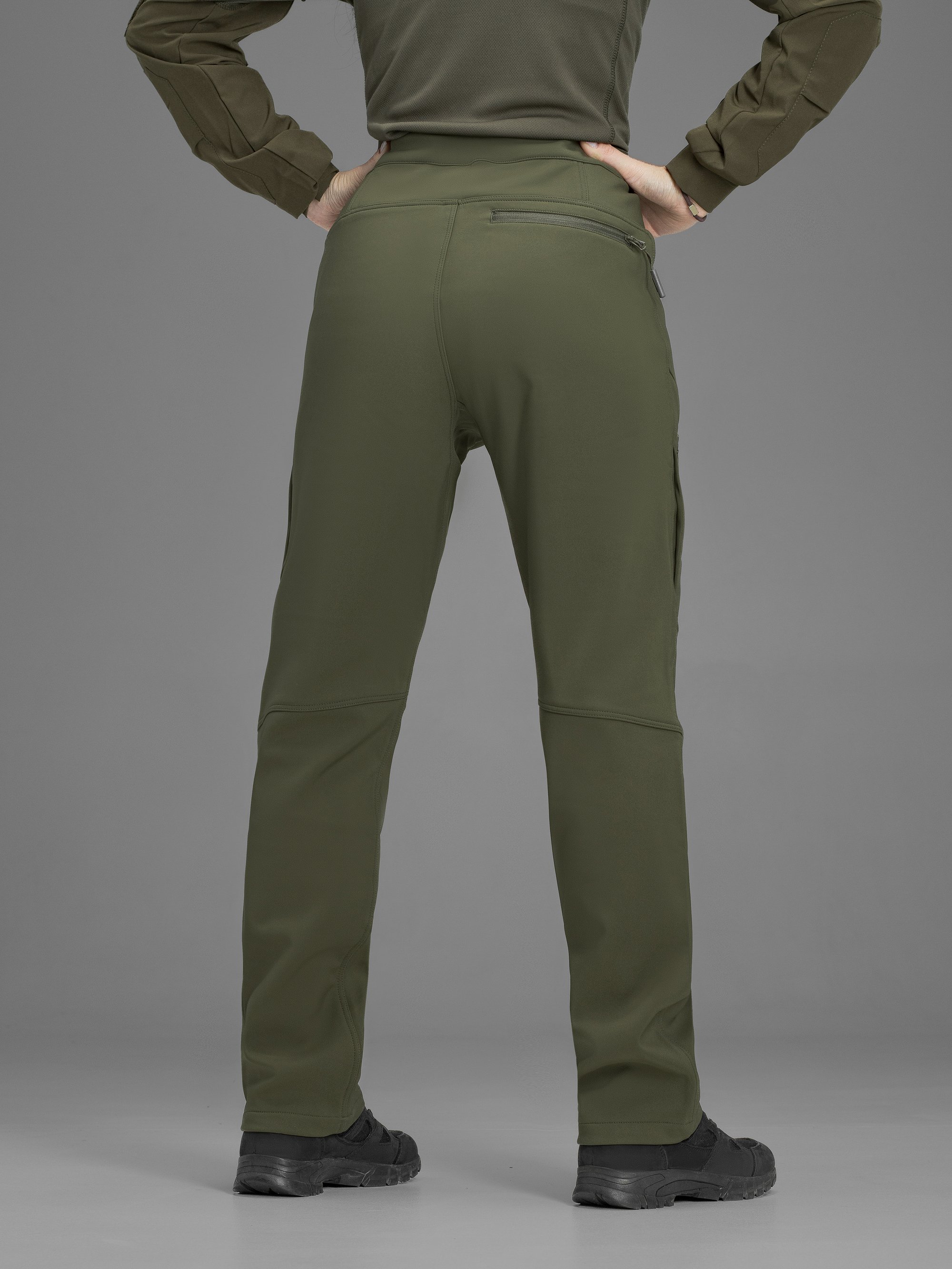 Штани карго тактичні жіночі Softshell BEZET Techwear хакі - Фото 10