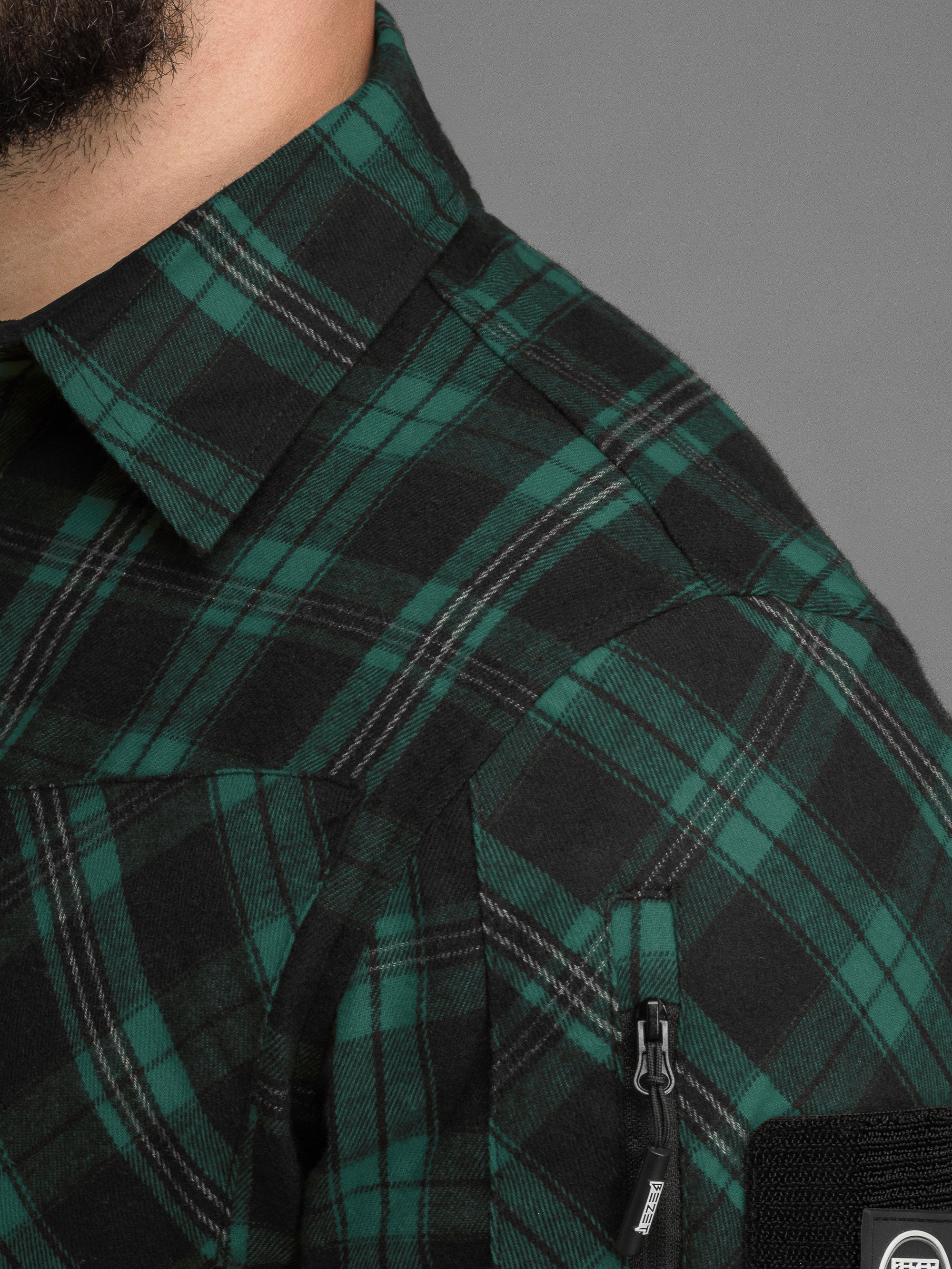Сорочка фланелева BEZET Defender чорний/зелений - Фото 17