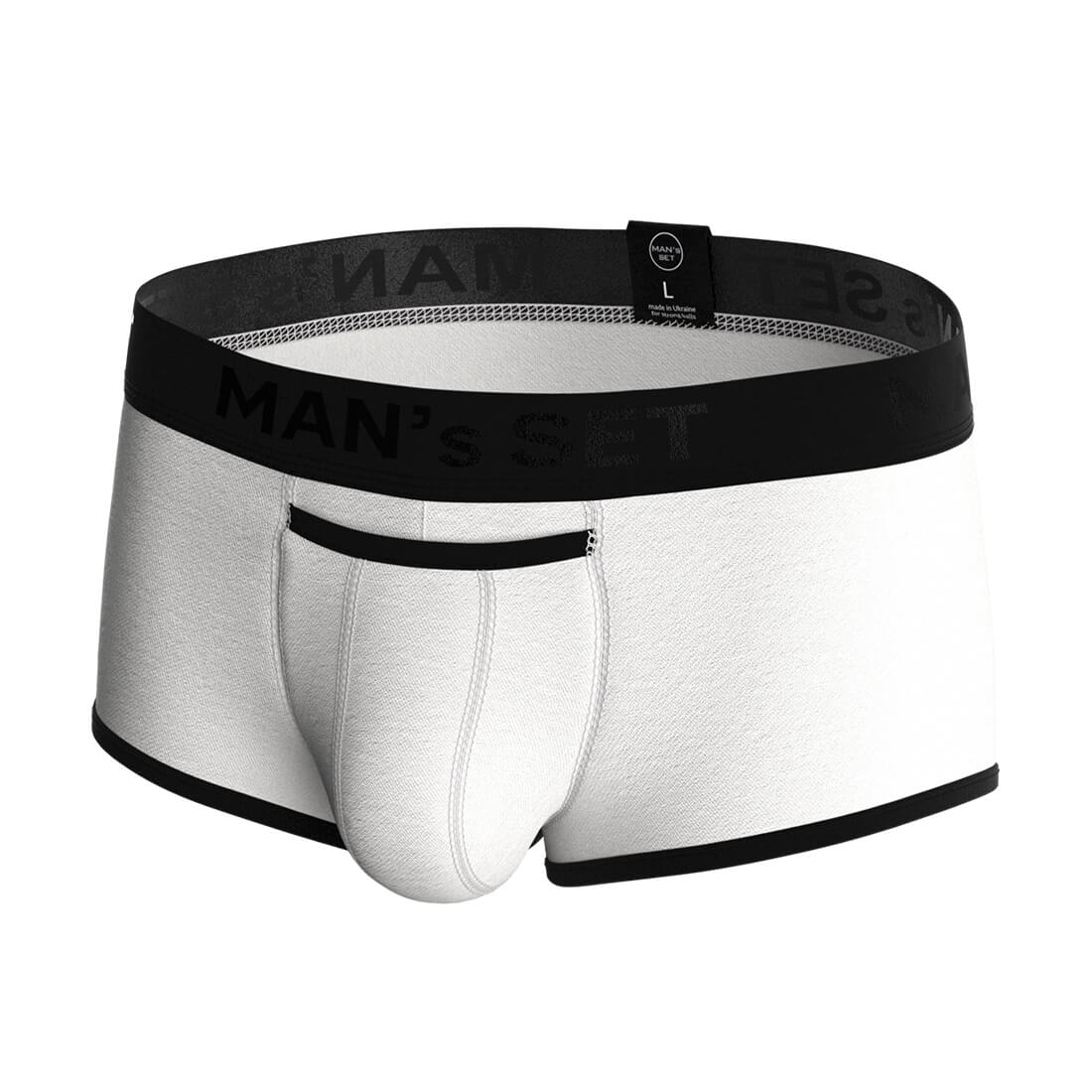 Чоловічі анатомічні спортивні боксери з бавовни, Sport Black Series, білий MansSet