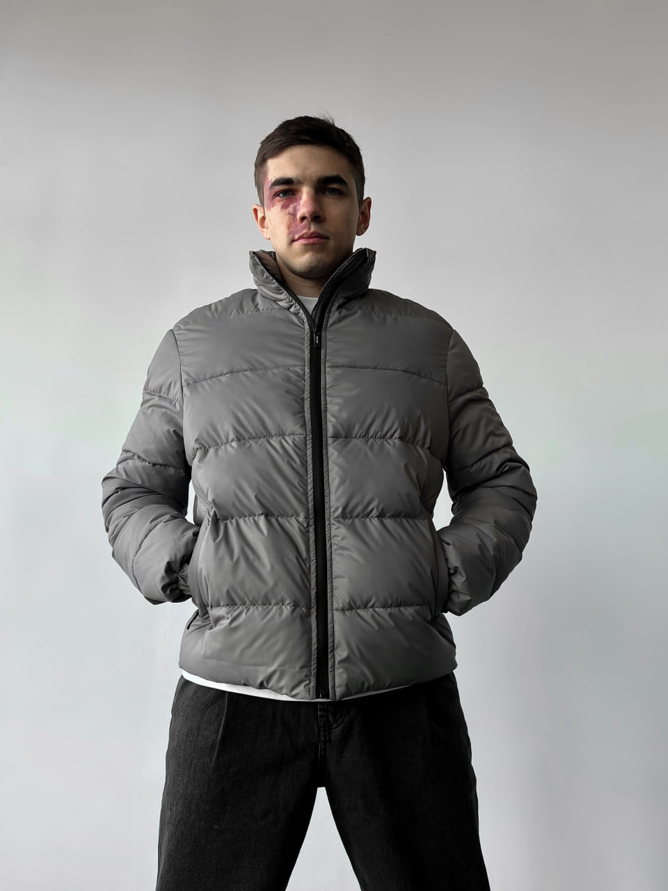 Мужская куртка стеганая демисезонная Reload Blackout тёмно-серый