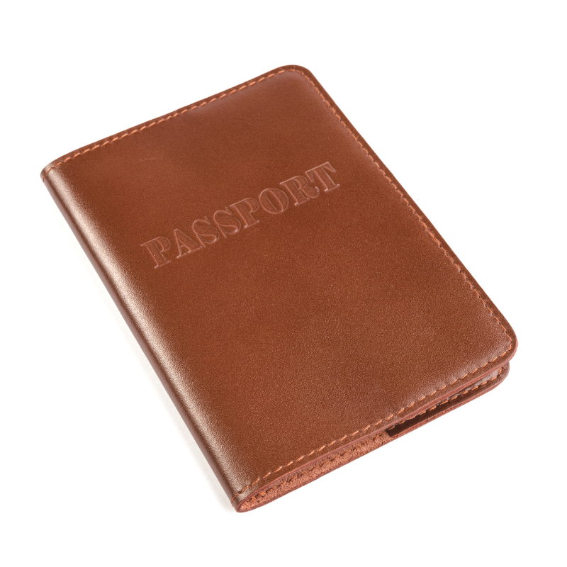 Обкладинка для паспорта натуральна шкіра LQ (Рудий) HardKIT