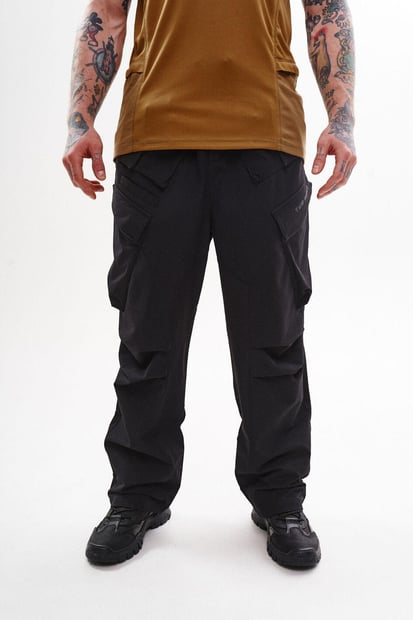 Карго штани зі стрейч нейлону "Дефендер", чорний TURWEAR