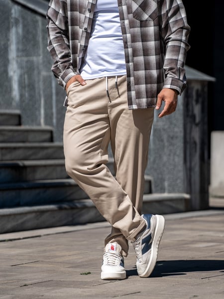 Чоловічі завужені штани Casual-Sport Бежеві