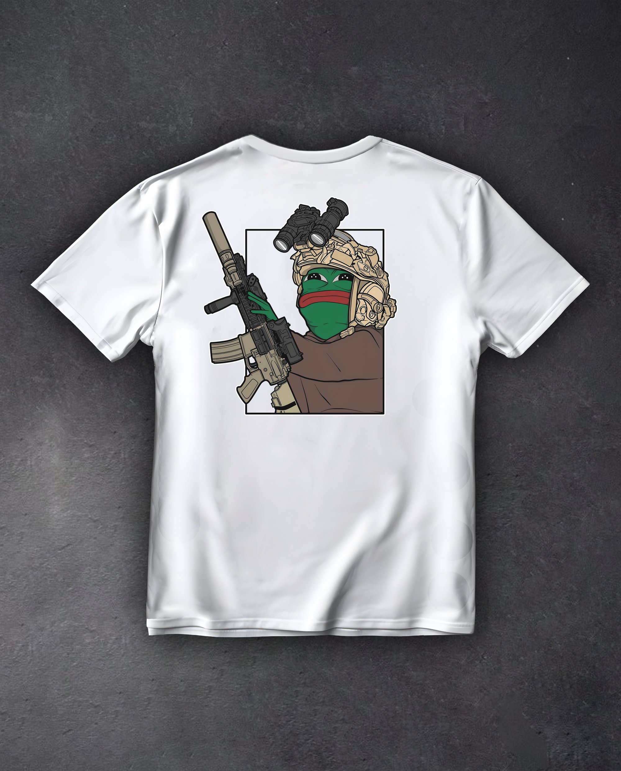 Футболка з принтом Operator Pepe біла We feel - Фото 2