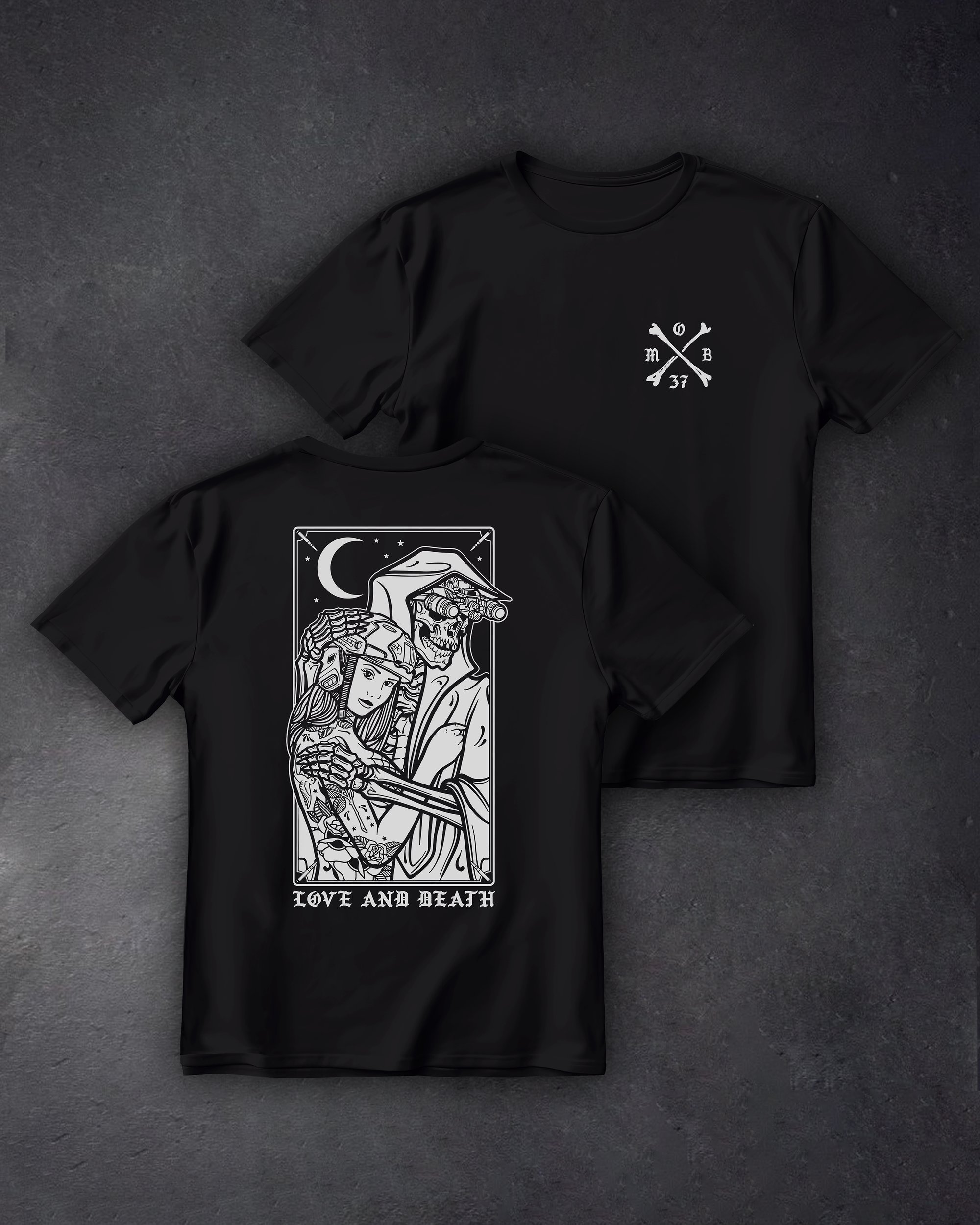 Футболка з принтом Love And Death чорна We feel