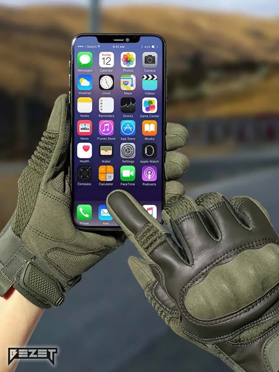 Рукавиці тактичні BEZET Hawk хакі - Фото 6
