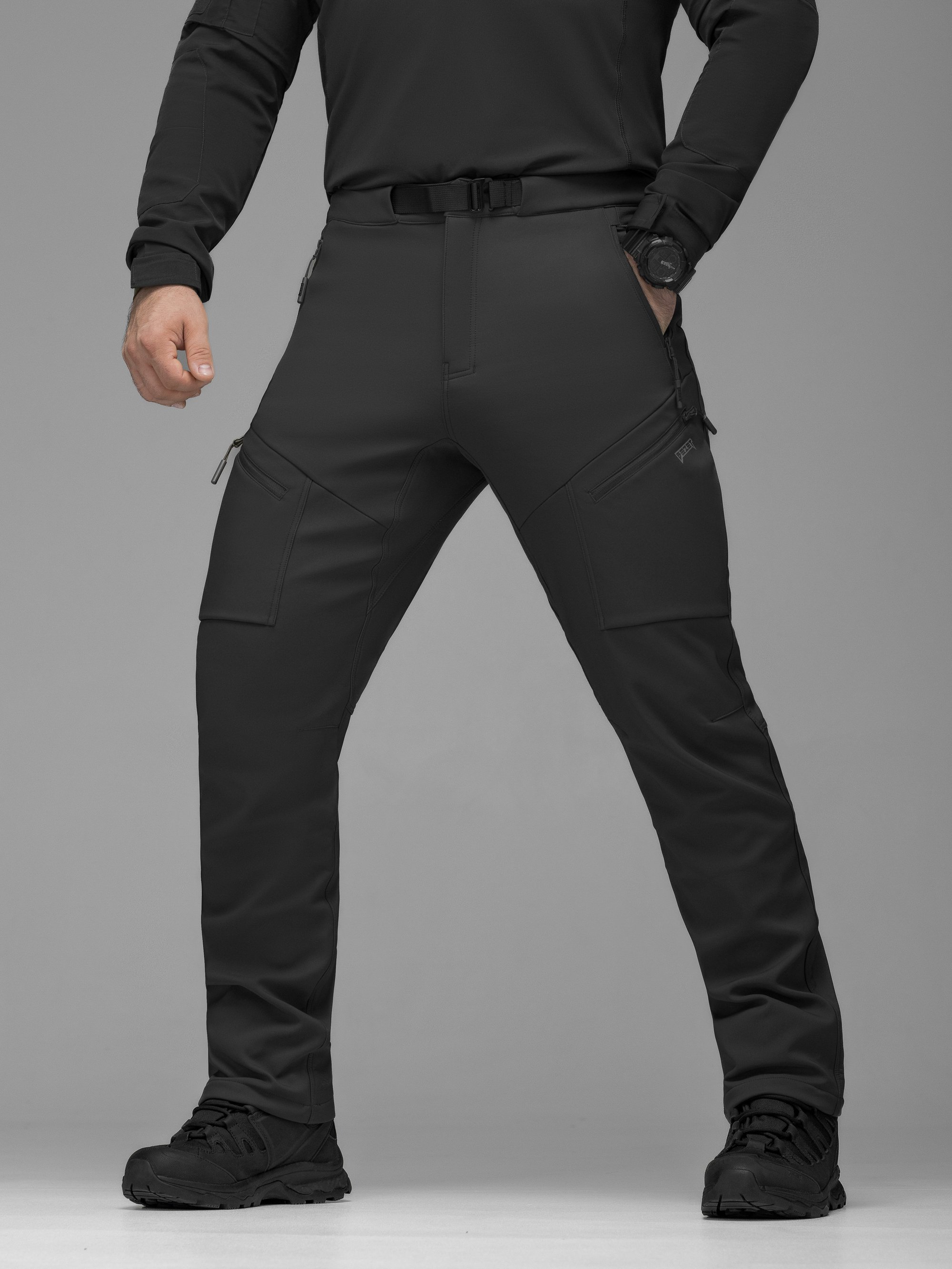 Брюки карго тактичні Softshell BEZET Techwear чорний - Фото 3