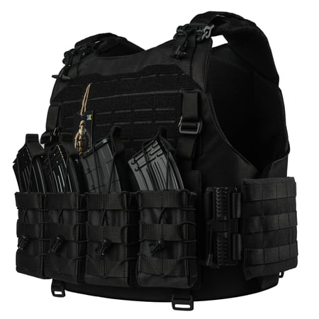 Плитоноска Warmor gen.4, 4 підсумка Чорна