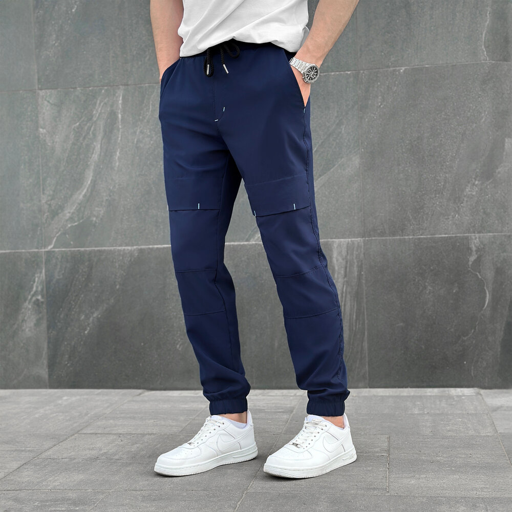 Чоловічі штани джогери з кишенями сині Pobedov Vershyna POBEDOV