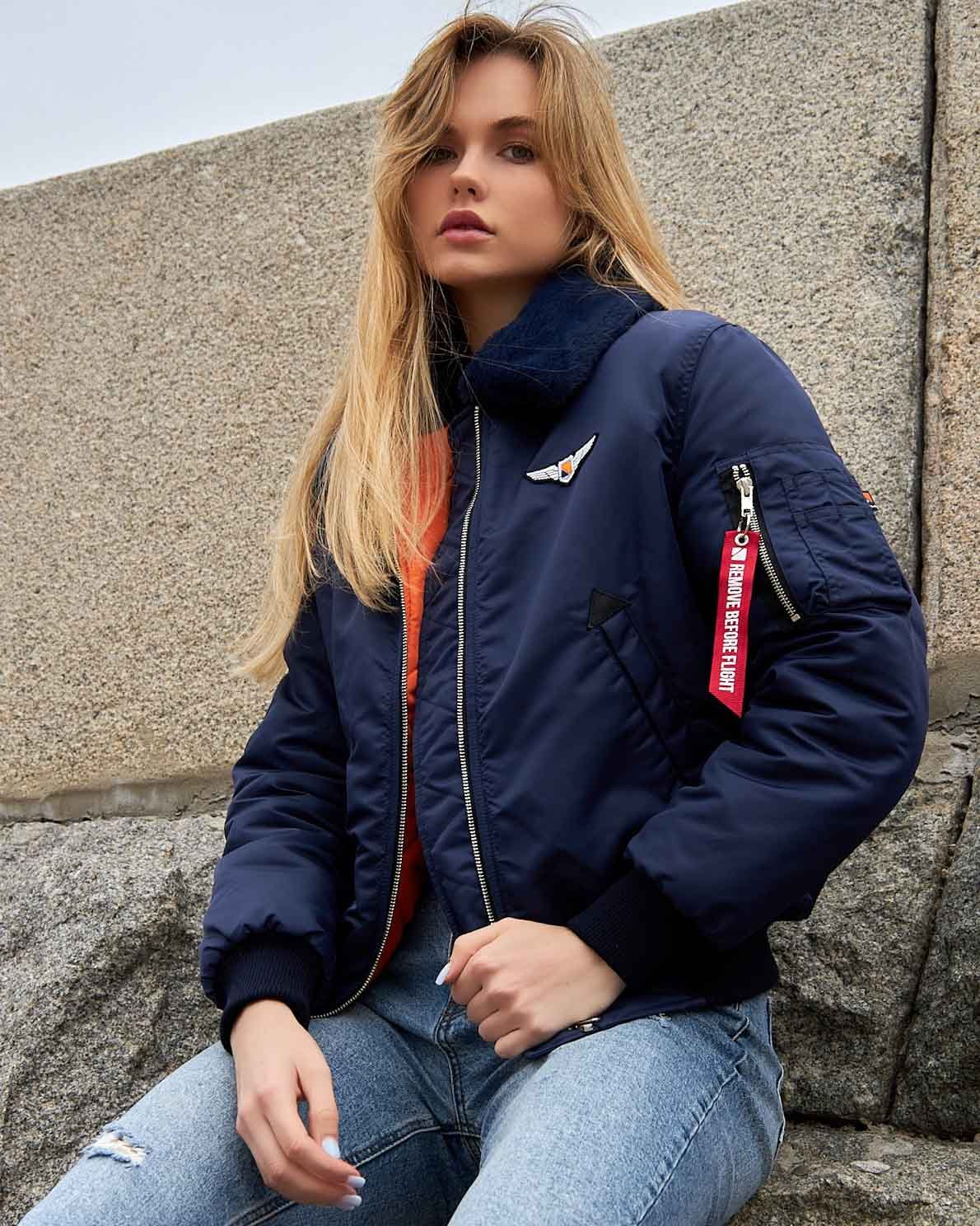 Бомбер B-15 синій жіночий Olymp