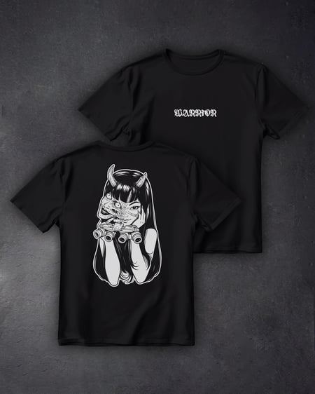 Футболка з принтом Oni Girl чорна We feel