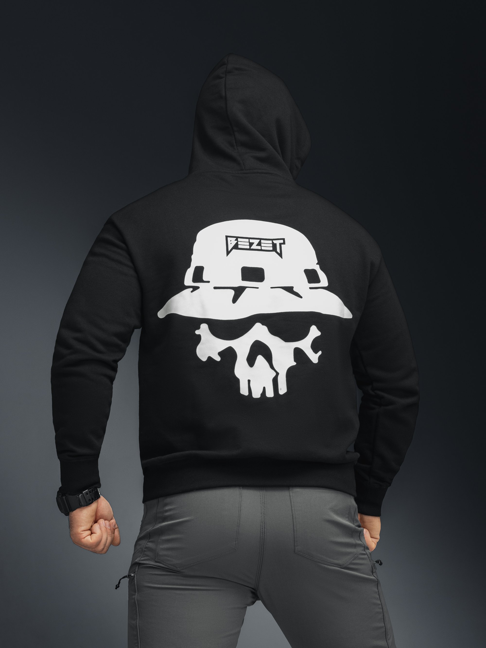 Худі BEZET Skull чорний - Фото 11