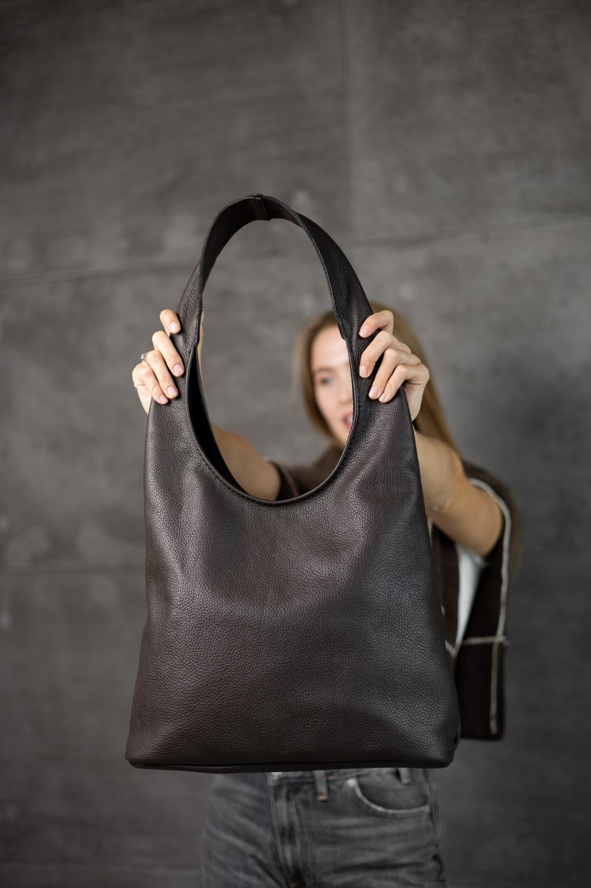 Мужская сумка-шопер и из натуральной кожи флотарий SKILL шоколад