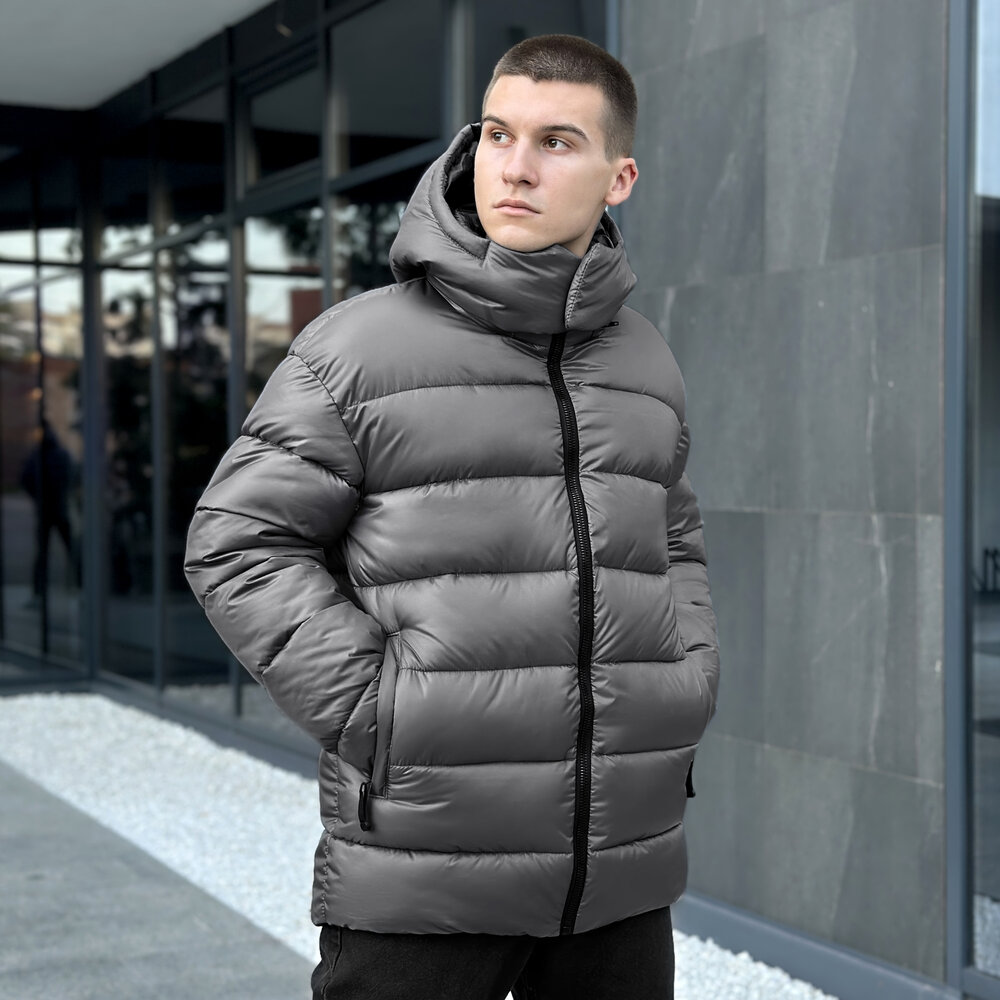 Чоловіча зимова куртка темно-сіра Pobedov Snowfall