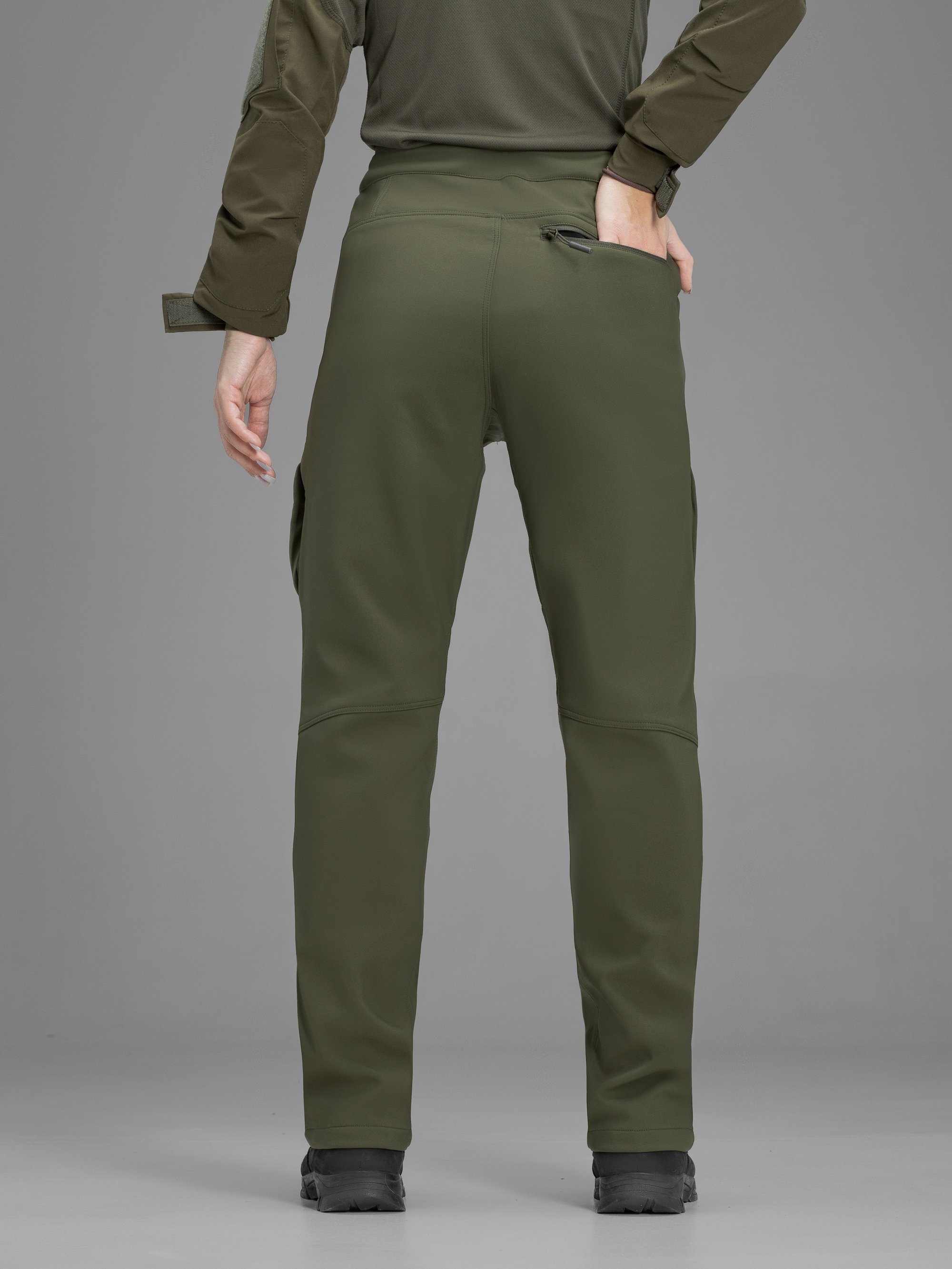 Штани карго тактичні жіночі Softshell BEZET Techwear хакі - Фото 9