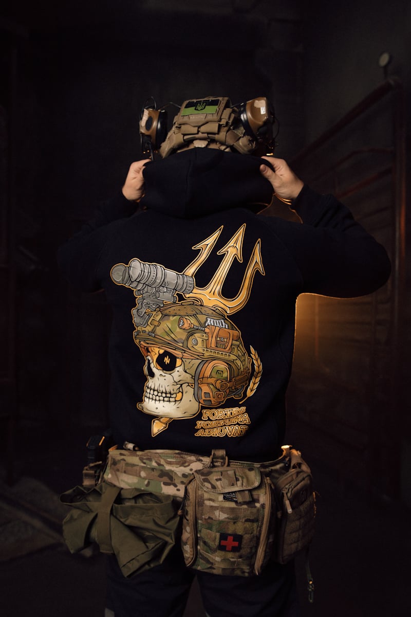 Худі чорне оверсайз "Тризуб" Bad Boy Company