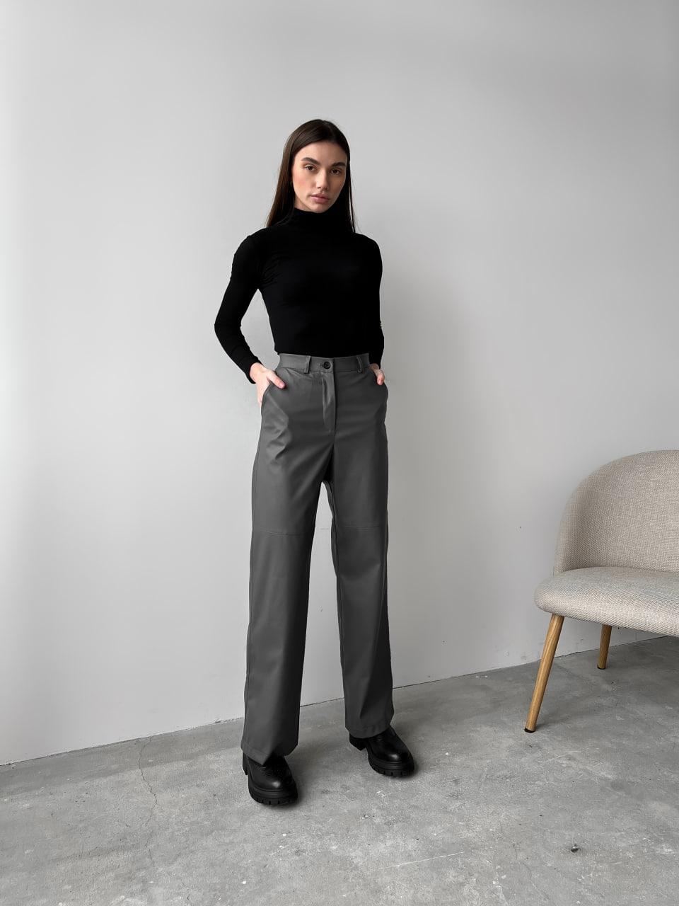 Шкіряні брюки Reload - Flow, графіт