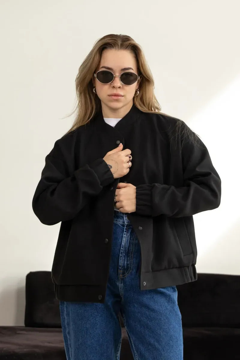 Бомбер жіночий Reload - Loom, чорний