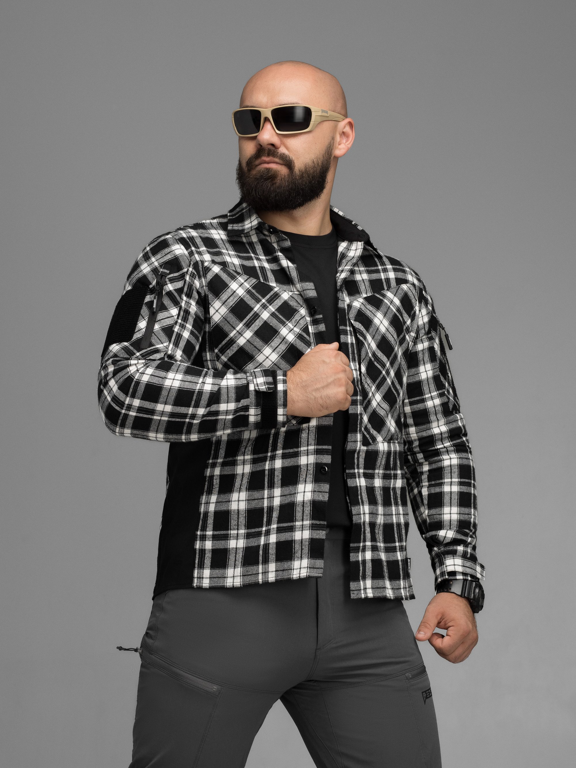 Сорочка фланелева BEZET Defender чорний/білий - Фото 6