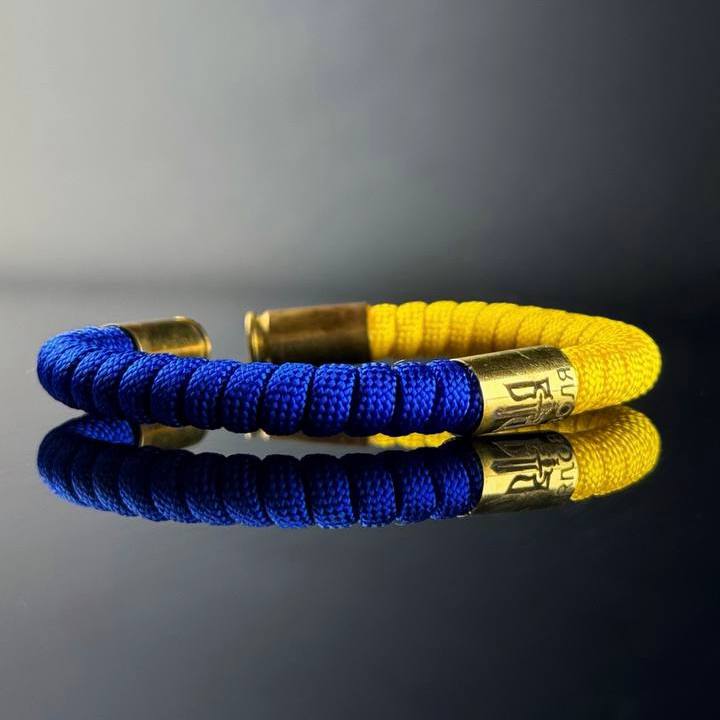 Браслет із гільзами та паракордом жовто-блакитний BATART UA