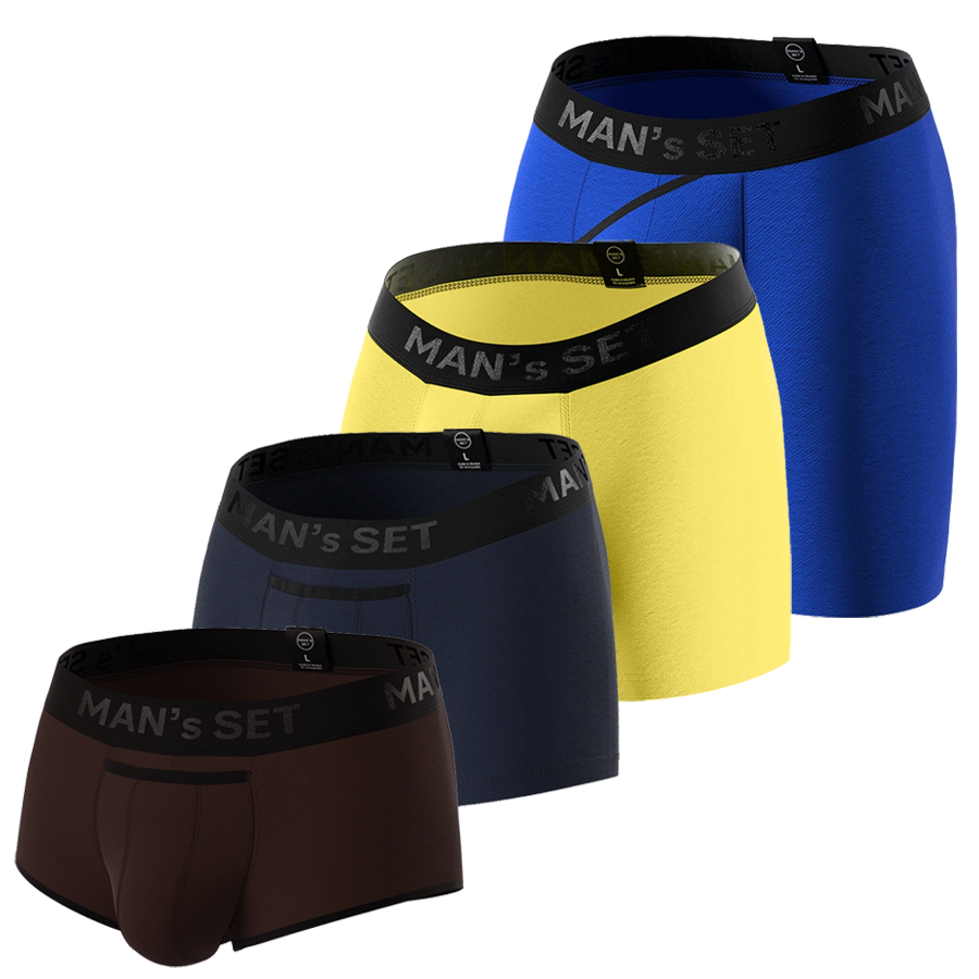 Комплект трусов MIX TEST Classic/ Long 2.0/ Sport/ Intimate Black Series, 4шт MansSet