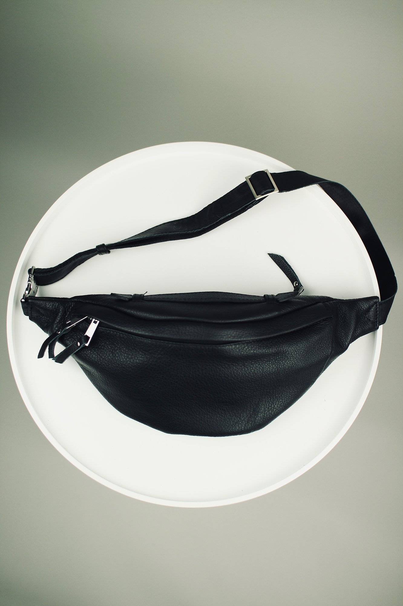 Сумка чоловіча SKILL на пояс із натуральної шкіри чорна SKILL