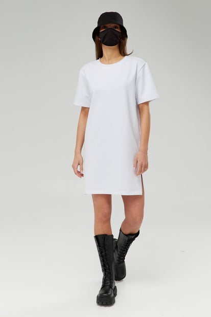 Сукня-футболка подовженного крою зі стрейч куліру "Ронін", білий TURWEAR