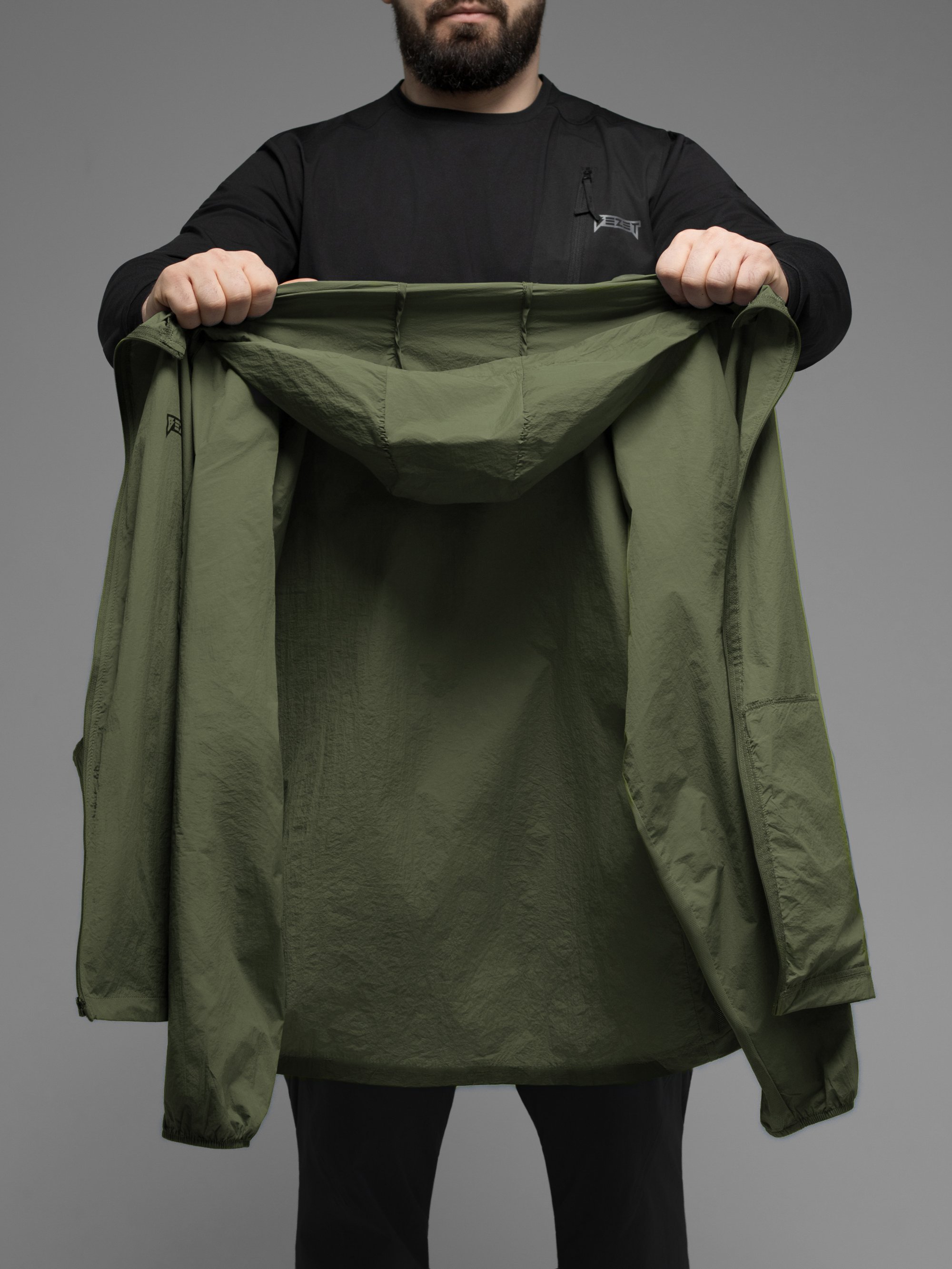 Куртка вітрівка BEZET Solguard UV 100 хакi - Фото 32