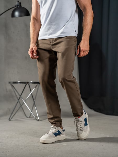 Чоловічі штани з котону в джинсовому стилі Mom's Teamv темно-оливкові TEAMV