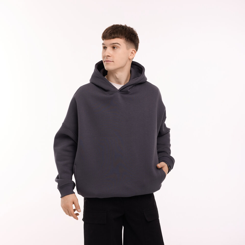 Графітове худі оверсайз для чоловіків Pobedov Urbanist