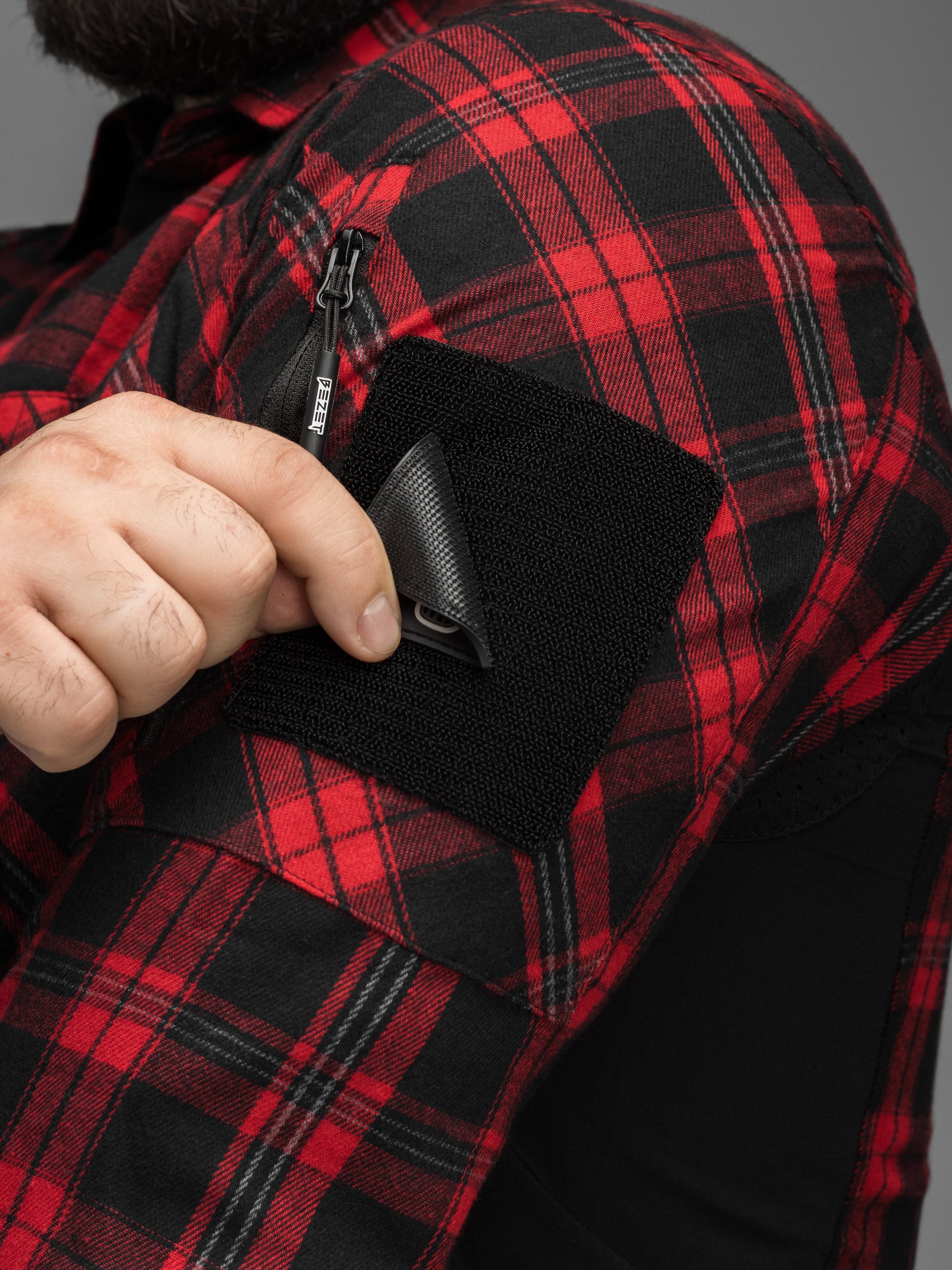 Сорочка фланелева BEZET Defender чорний/червоний - Фото 15