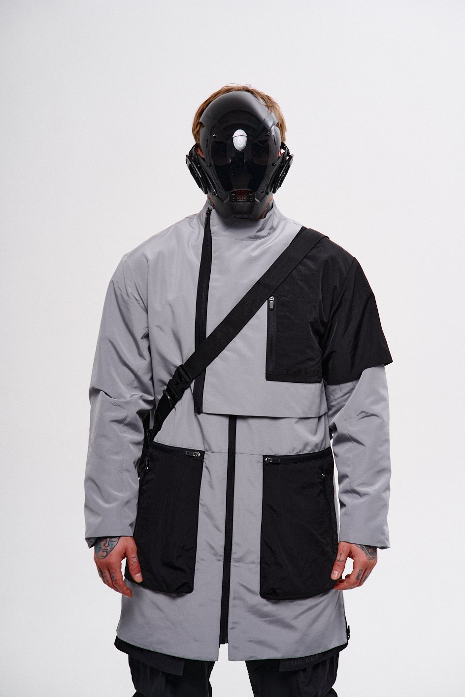 Плащ на мікрофлісі з полікотону "Бакуто", сірій з чорним TURWEAR