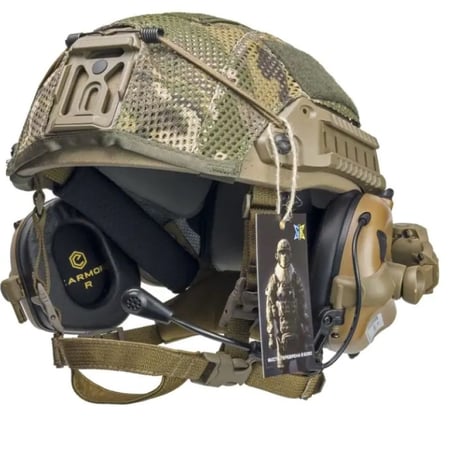 Комплект тактичний шолом Sestan-Busch Helmet BK-ACH-HC,. Навушники Earmor з "Чебурашками" КОЙОТ СПЕЦПРОМ КР