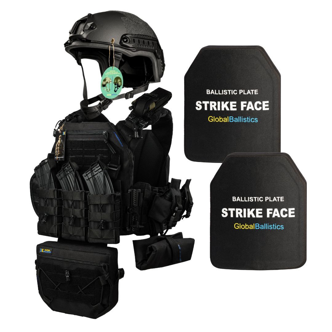 Базовий набір індивідуальної захисту: шолом + плитоноска з набором підсумків + комплект плит 6 кл ДСТУ СПЕЦПРОМ КР