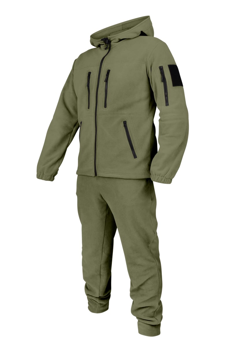 Костюм флісовий тактичний з капюшоном, олива PlusPlus