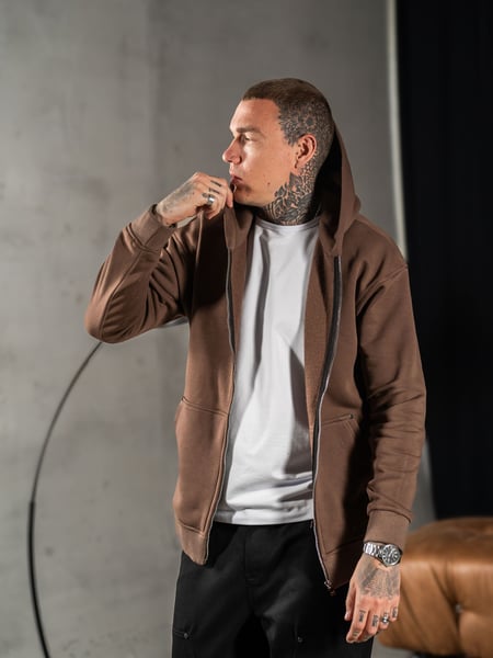 Кофта на блискавці Teamv Fleece Zip Коричнева