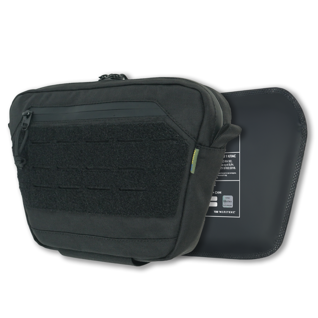 Сумка-напашник XL с баллистическим пакетом 1 класс защиты Kiborg GU Сordura Black KIBORG