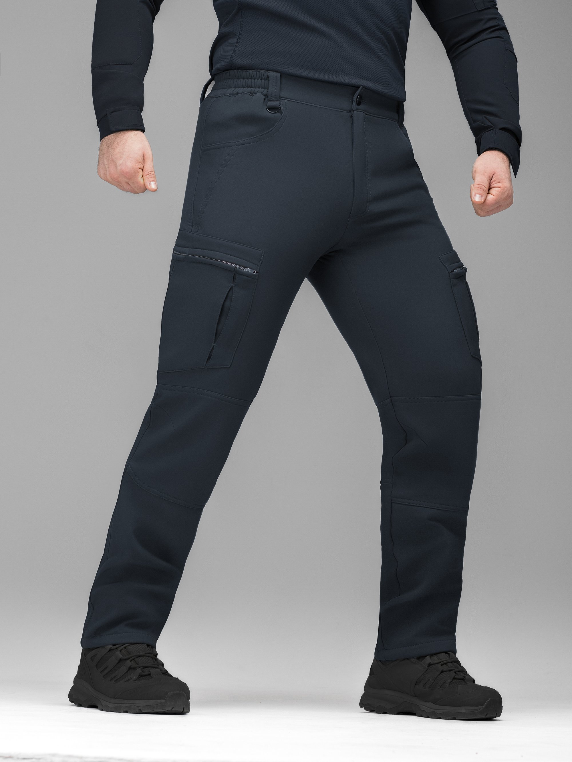 Зимові штани карго тактичні Softshell BEZET Ешелон синій - Фото 5