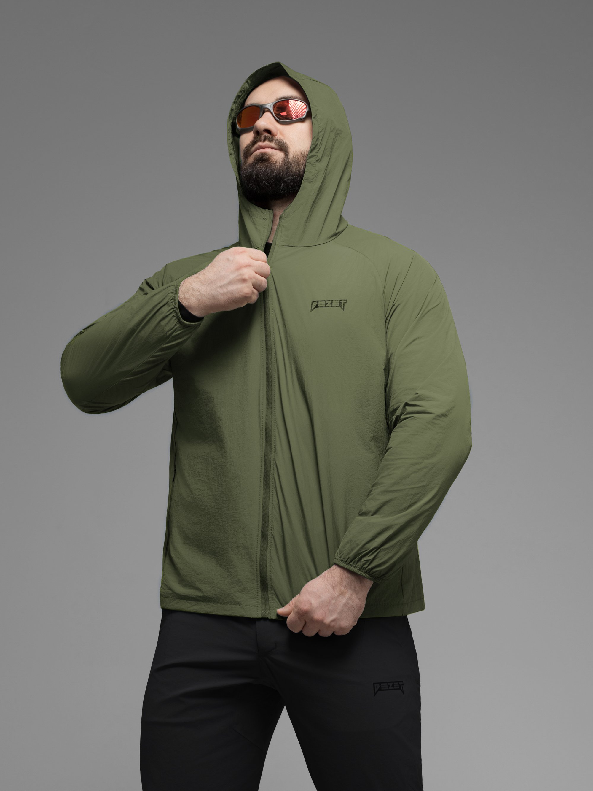 Куртка вітрівка BEZET Solguard UV 100 хакi - Фото 10