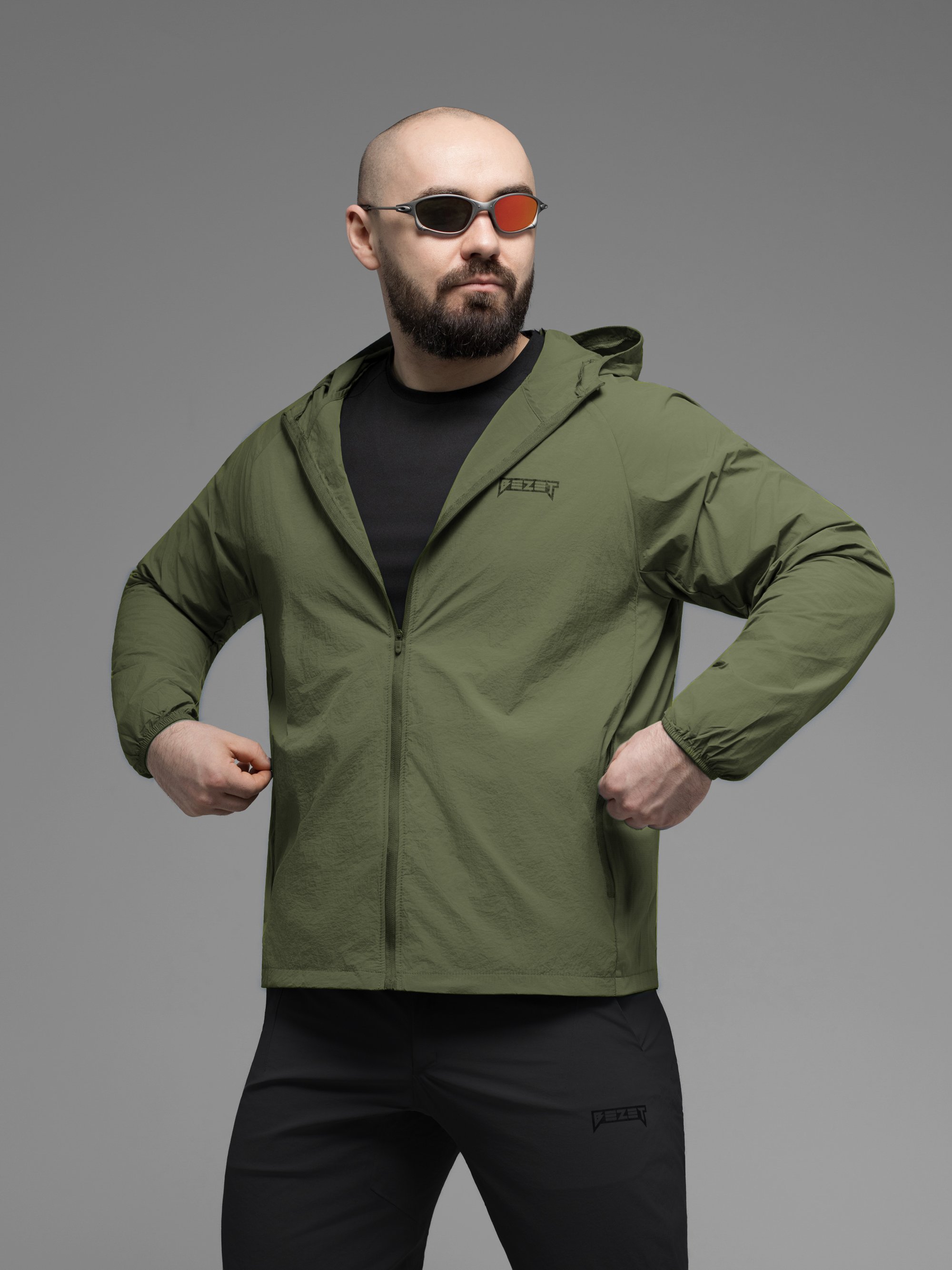 Куртка вітрівка BEZET Solguard UV 100 хакi - Фото 8