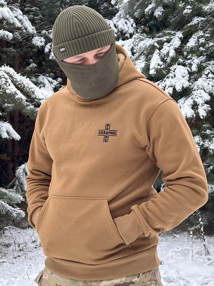 Худі тактичне койот Shrapnel Base, толстовка утеплена