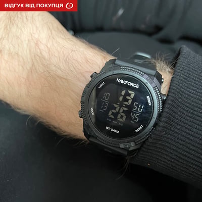 Чоловічий водостійкий тактичний годинник Naviforce Europe Black - Фото 13