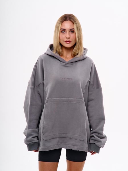 Жіноче худі оверсайз крою "Раунд", сірий TURWEAR