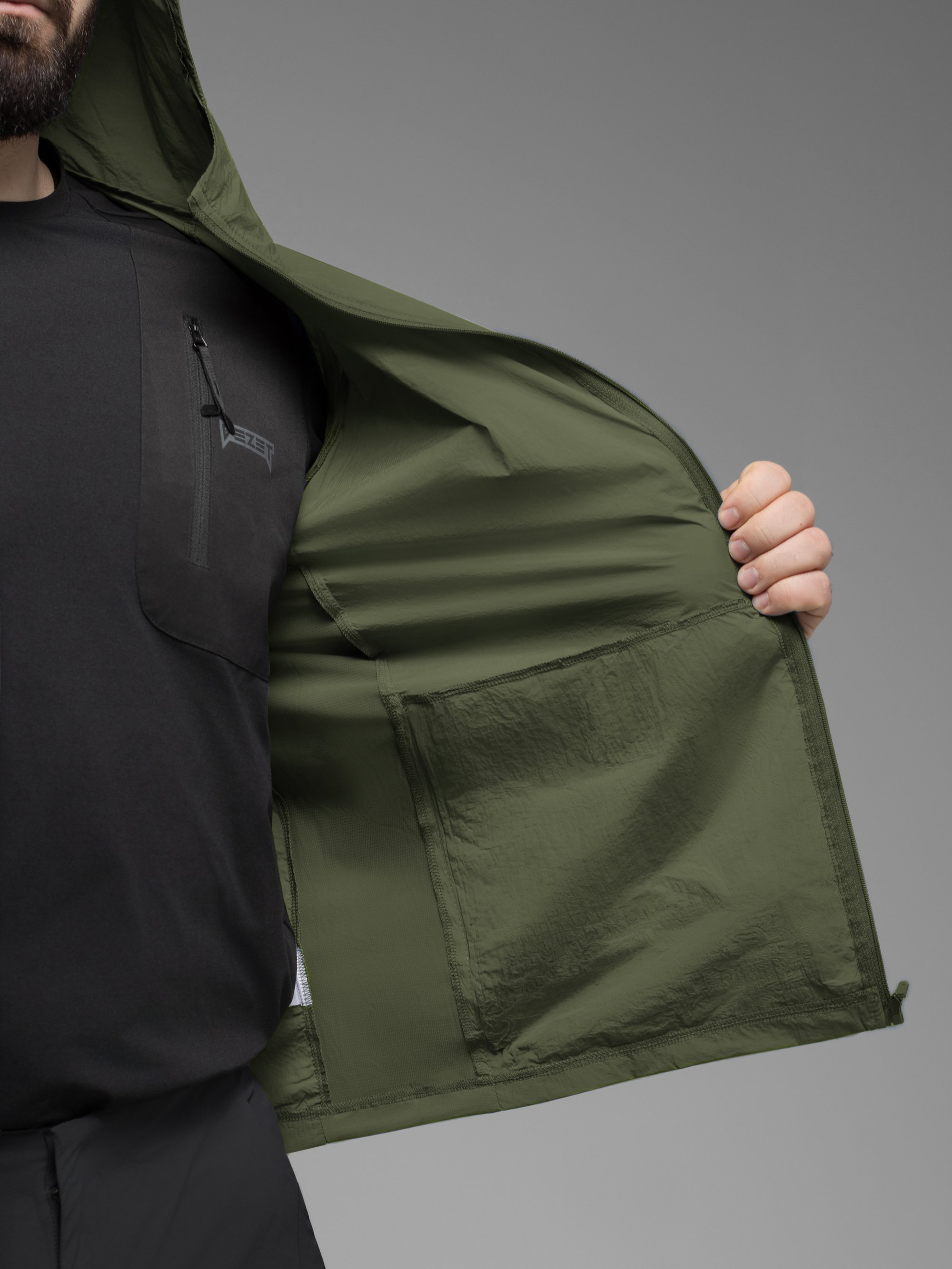 Куртка вітрівка BEZET Solguard UV 100 хакi - Фото 31