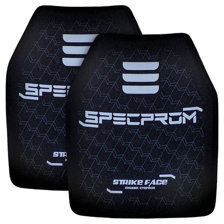 Комплект поліетиленових бронеплит SPECPROM 3-го класу 1,77 кг, 27,5 х 35 см Чорна 2 шт